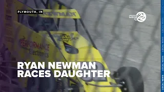 Daytona 500 winner Ryan Newman races his daughter at Plymouth Motor Speedway