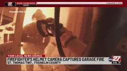 Firefighter helmet cam captures garage fire in Franklin County
