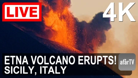 Mount Etna Volcanic Eruption Live from Sicily